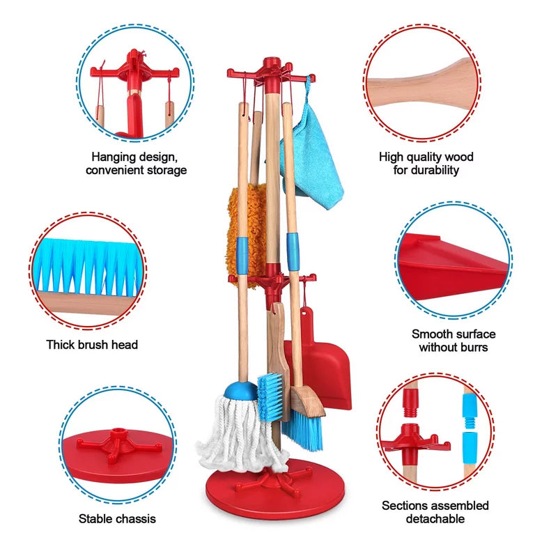 Keplr - Wooden Detachable Kids Cleaning Set