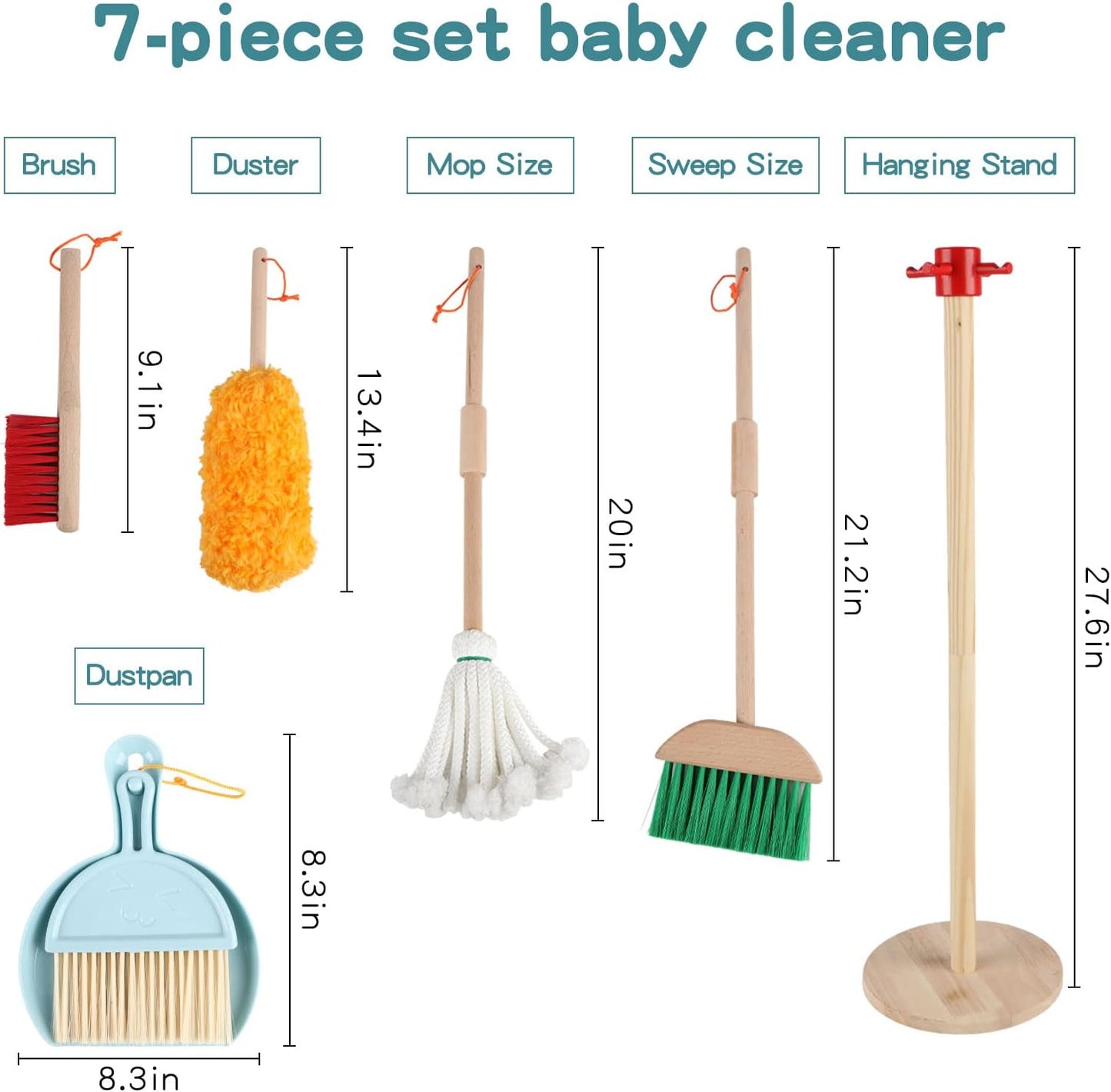 Keplr - Wooden Detachable Kids Cleaning Set